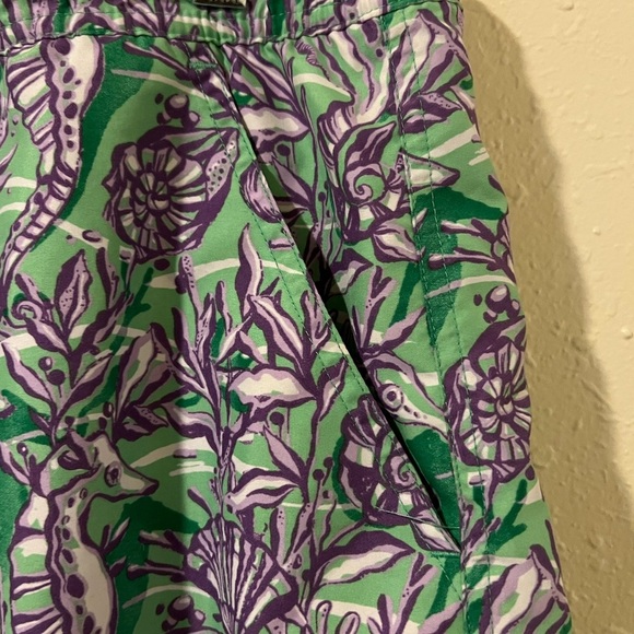 Vineyard Vines Green and Purple Seashell Print Shorts - Picture 3 of 7
